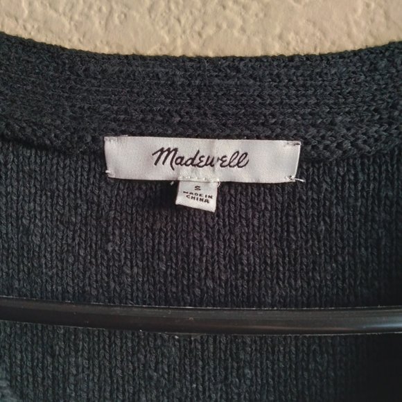 Madewell Black Short-Sleeve Knit Cardigan Sweater - Picture 6 of 7